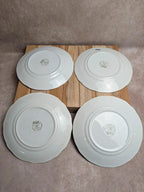 Lot de 4 assiettes plates anciennes Terre de fer Saint-amand Lebacqz & Bouchart – Watteau