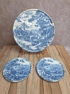 Gien x Enoch Wedgwood Countryside – dessous de plat + 2 dessous de bouteille