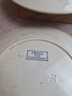 Lot de 6 assiettes plates terre de fer Sarreguemines Feria décor violet ancien