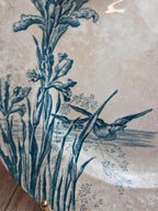 Grand plat ancien Terre de Fer Nénuphar – Samaritaine Paris – attribué à Jules Vieillard Bordeaux