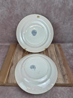 Lot de 2 assiettes plates anciennes Terre de Fer – Hippolyte Boulenger & Cie – modèle Roscoff