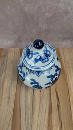 Potiche / Vase bleu et blanc style chinois – couvercle
