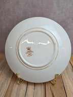 Assiette ancienne Terre de fer Longwy modèle Cyprus – Décor japonisant floral