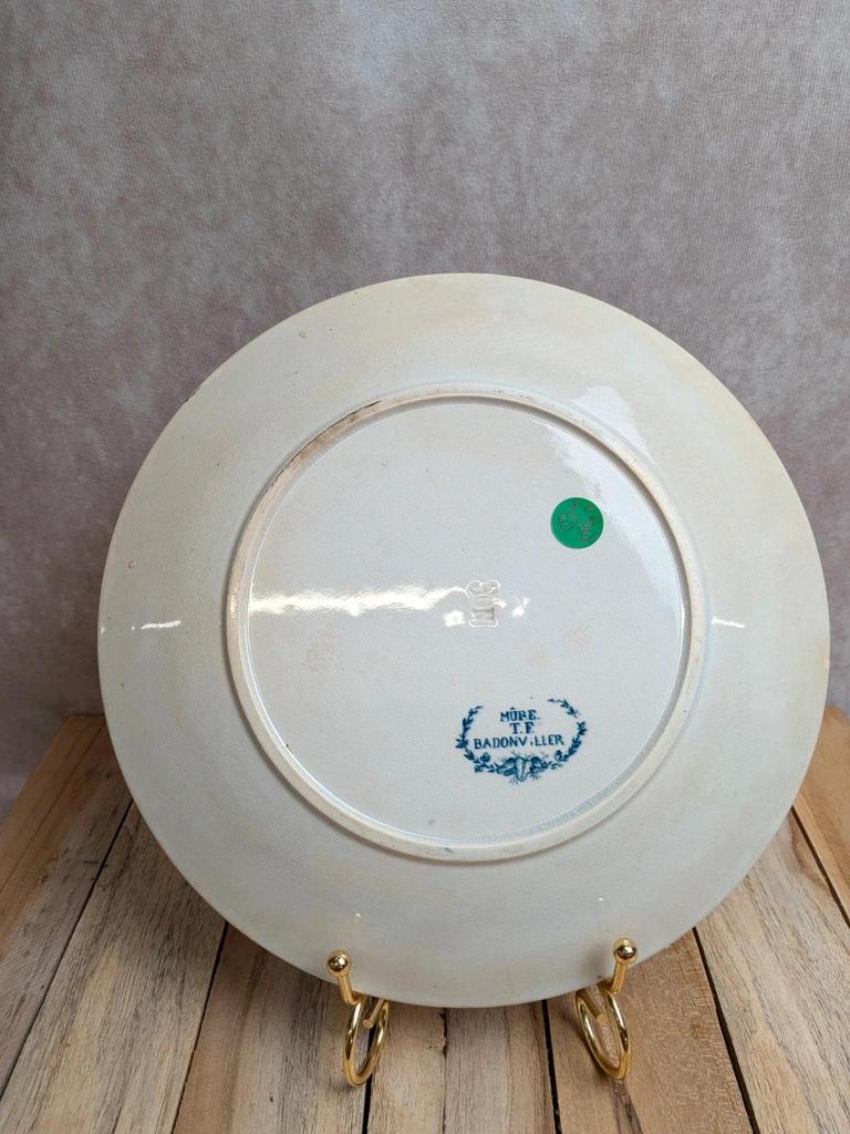 Assiette terre de fer Badonviller modèle Mûre – décor bleu