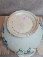 Soupière ancienne terre de fer St Amand Lebacqz Bouchard décor pavot polychrome 💙🌿