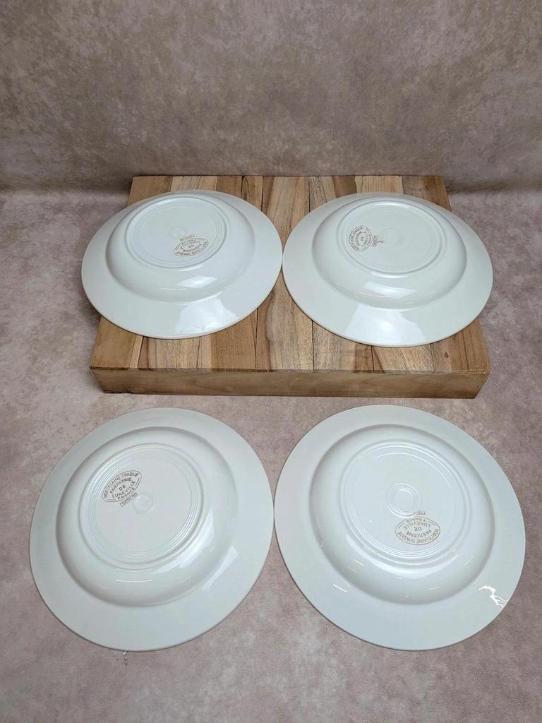 Lot de 4 assiettes creuses Lunéville modèle Senlis