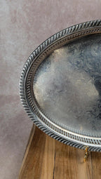 Grand plateau ancien Produx Paris en métal argenté – poinçon tête de sphinx