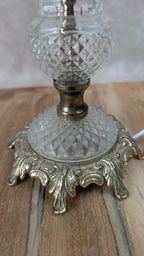 Lampe vintage verre et laiton années 50-60