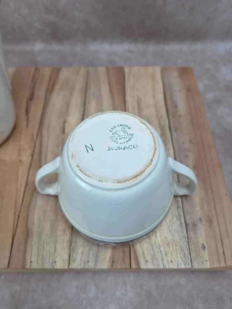 Service à café vintage Saint-amand Monaco – Théière, sucrier et pot à lait incomplets