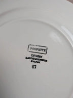 Lot de 6 assiettes plates en terre de fer Digoin Sarreguemines – Modèle Poupette – Vintage