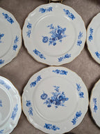 Lot de 10 assiettes plates Moulin des Loups Orchies – modèle Sully – fleurs bleues