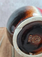 Grand vase vintage Verceram France n°6385 – rouge, brun et noir