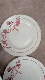 Lot de 6 petites assiettes demi-porcelaine Saint-amand modèle Marcel