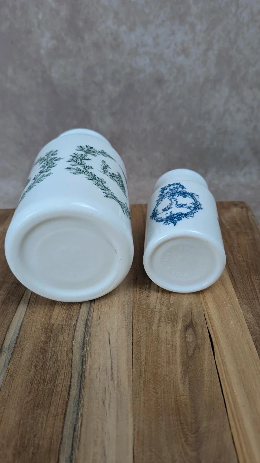 Lot de 2 pots en verre opalin Made in Italy
