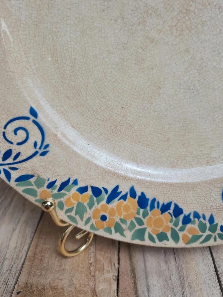 Assiette ancienne en terre de fer Hbcm modèle Vaucluse 🌿💙