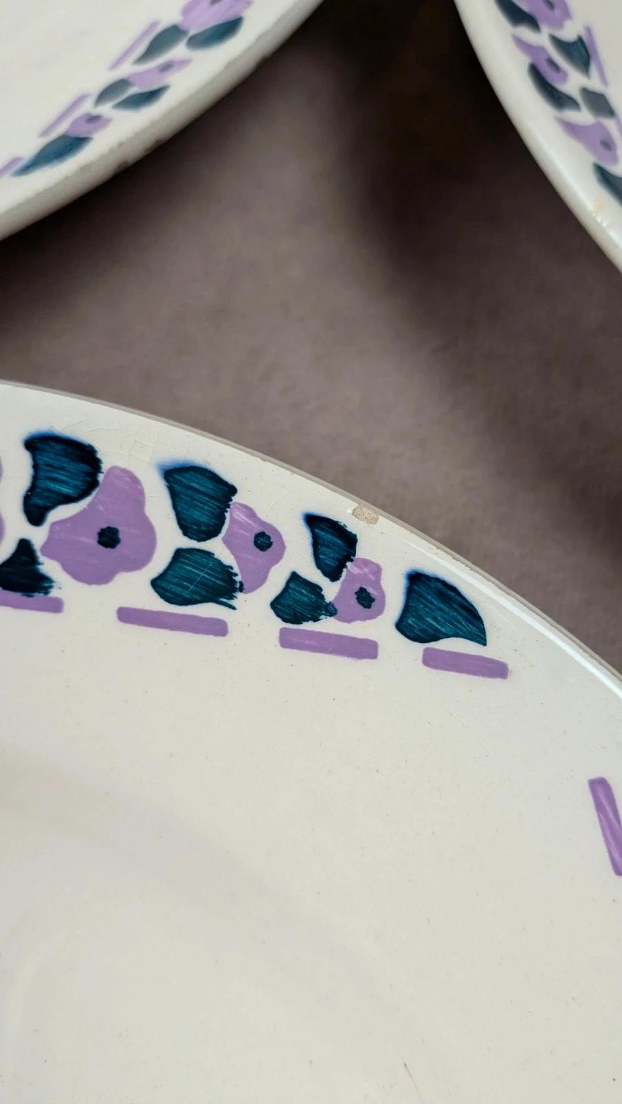 Lot 9 assiettes plates Longchamp Terre de Fer modèle Cannes