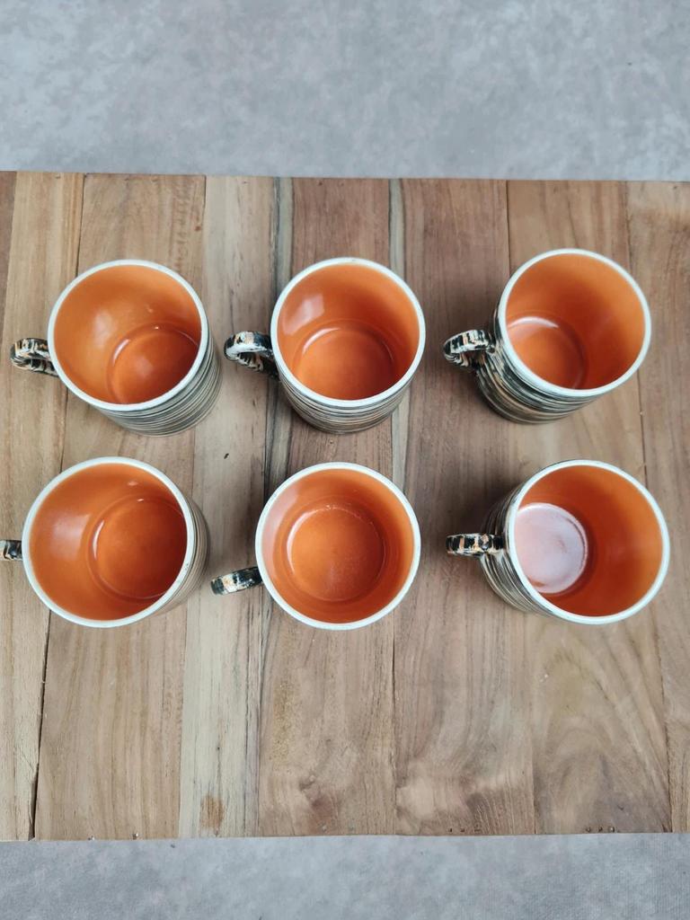 Lot de 6 tasses & sous-tasses Salins – modèle Bessans – vintage 🇫🇷