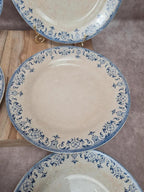 Lot de 6 assiettes plates anciennes Creil et Montereau, Service La Vallières, 23 cm