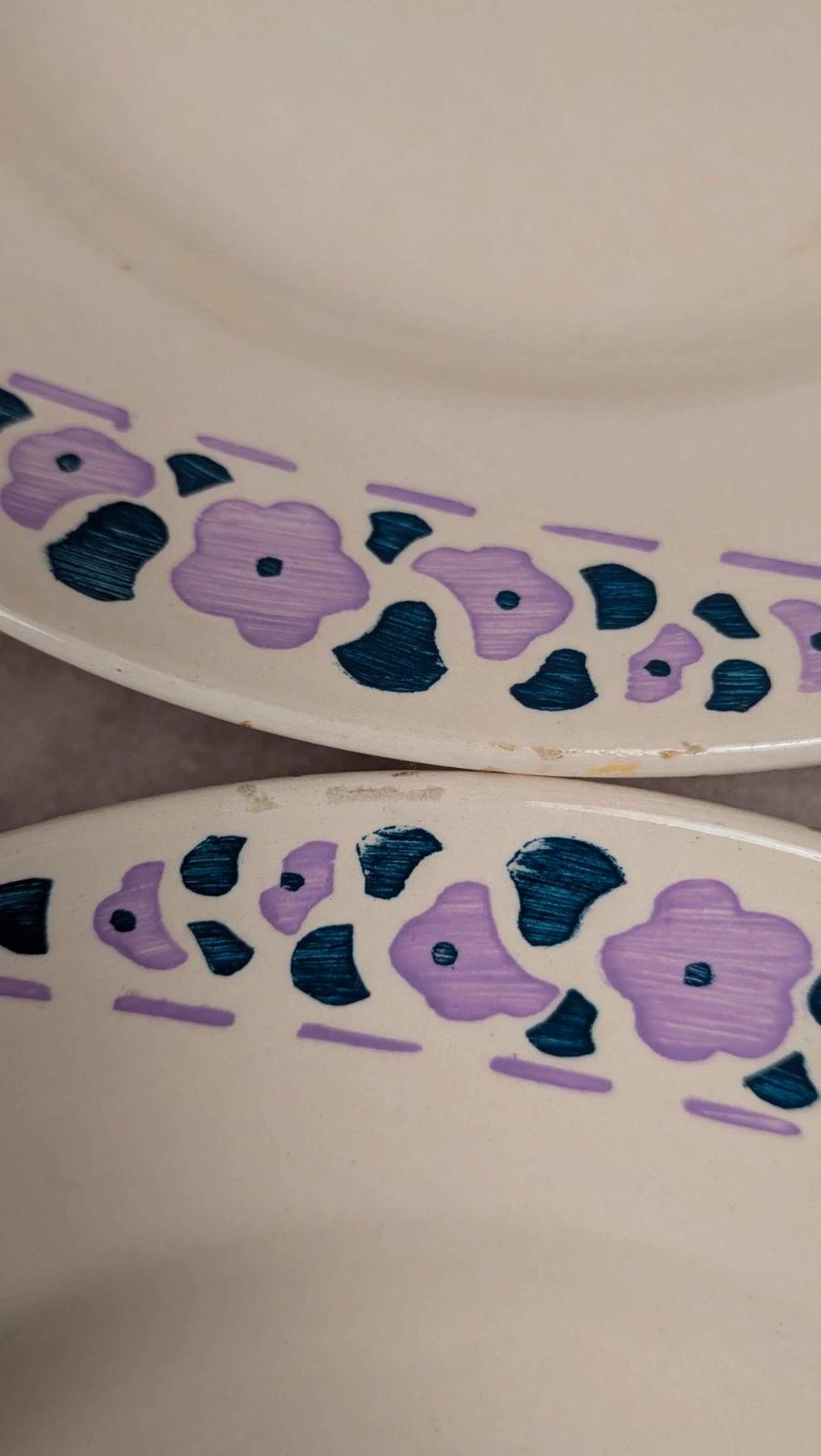 Lot 8 assiettes à dessert Longchamp Terre de Fer modèle Cannes
