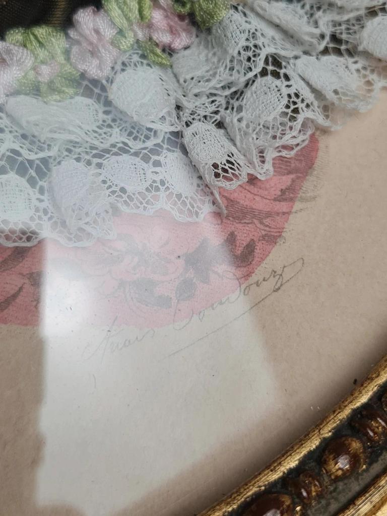 Cadre ovale vintage verre bombé “la Mode Illustrée” Anaïs Toudouze