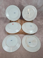 Lot de 6 assiettes plates Badonviller – modèle “oriental” 🩵