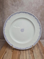 Grand plat rond ancien Jules Vieillard Bordeaux – décor mauve – faïence ancienne 💜