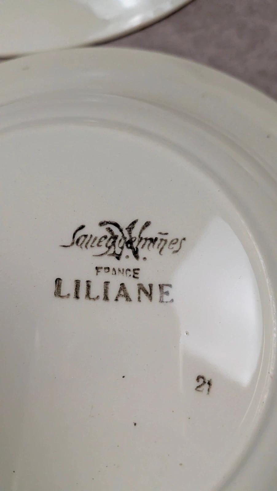 Lot de 9 assiettes creuses Sarreguemines modèle Liliane