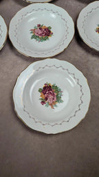 Lot de 7 assiettes creuses anciennes L’amandinoise – Faïence florale