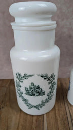 Lot de 2 pots en verre opalin Made in Italy