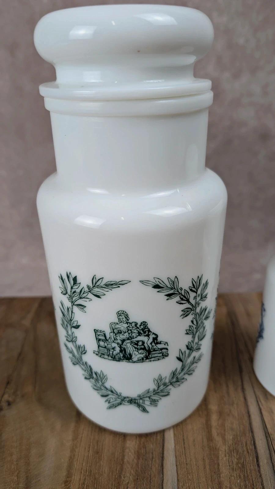 Lot de 2 pots en verre opalin Made in Italy