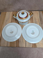 Service café Limoges porcelaine dorée