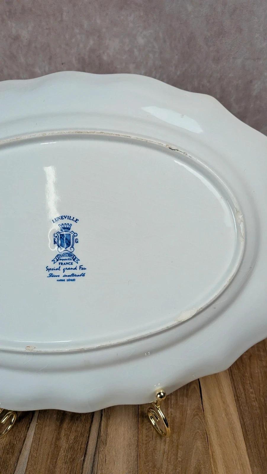 Plat ovale ancien Lunéville – Modèle The Cottage –