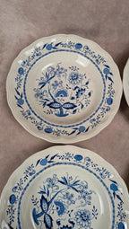 Lot de 5 assiettes creuses Lunéville décor bleu traditionnel