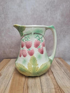 Pichet barbotine Saint-clément décor fraises 🍓 | pièce ancienne