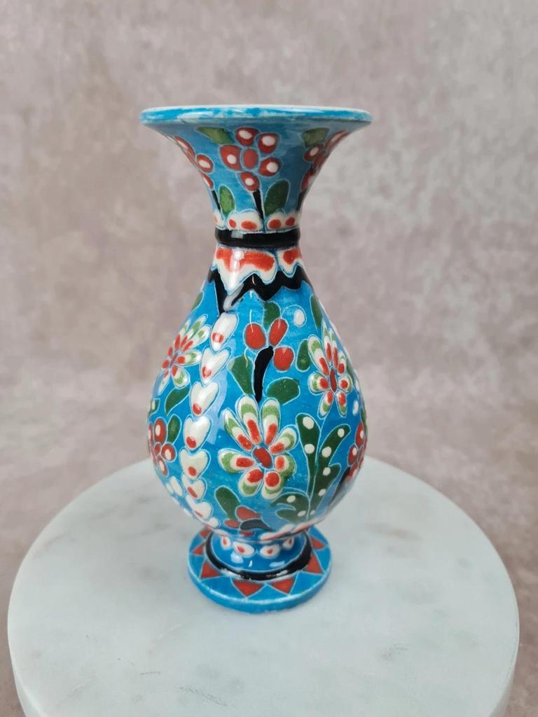 🌸 Vase en céramique artisanale peint à la main, style oriental 🌸