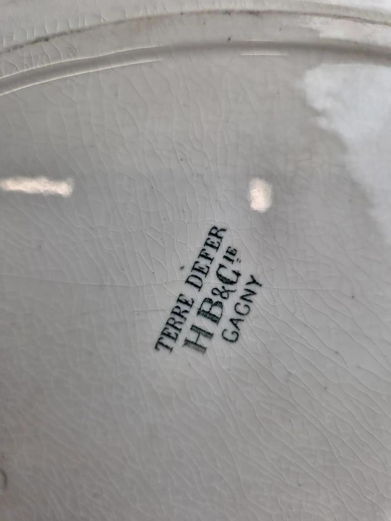 Grand plat ovale Terre de fer Hippolyte Boulenger H.b & Cie Gagny