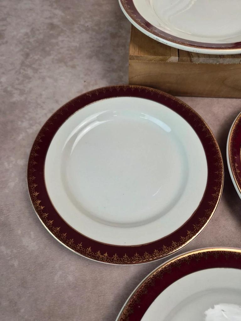 Lot de 12 assiettes à dessert Digoin Sarreguemines “rubis”