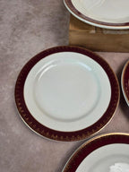 Lot de 12 assiettes à dessert Digoin Sarreguemines “rubis”