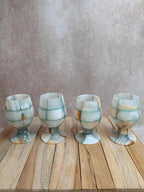 Lot de 4 verres à pied en onyx vintage