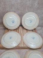 Lot de 9 assiettes dessert anciennes Creil Montereau Marie Louise Terre de Fer bleu