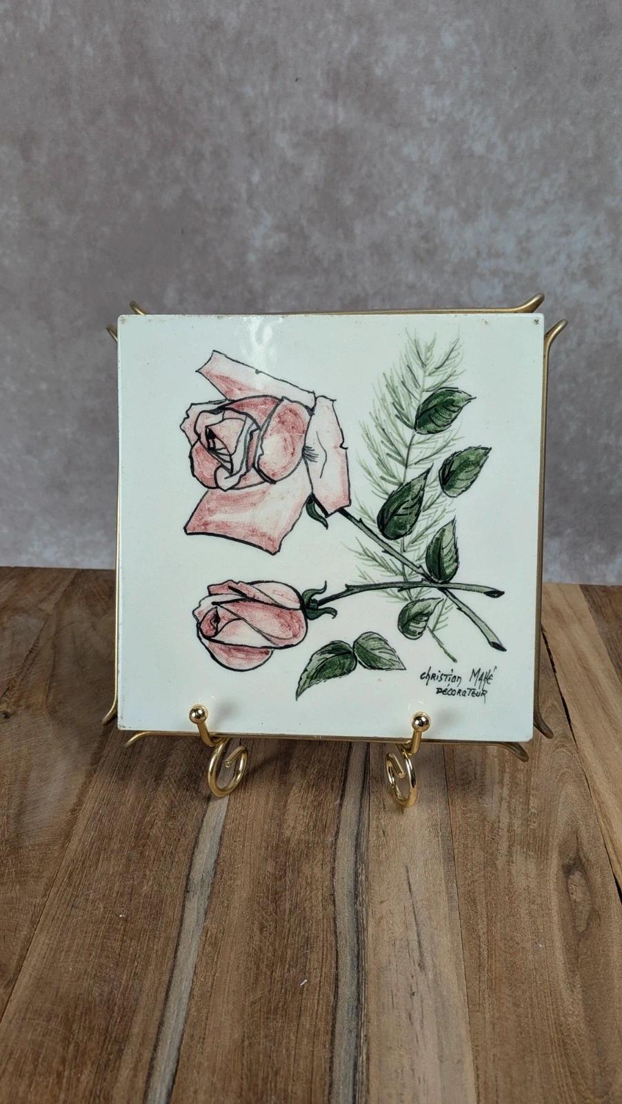 Dessous-de-plat Roussies signé Christian Maé – décor roses
