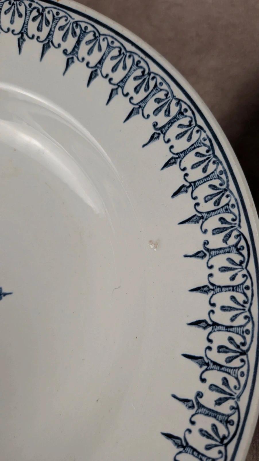 Lot de 6 assiettes creuses vintage Primax décor bleu classique