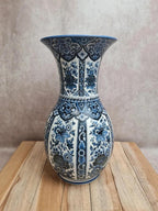 Vase vintage Delfia bleu et blanc – Grand modèle floral – Esprit Delft / hollandais 💙