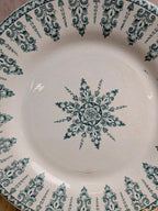Assiette plate Terre de fer Gien – Modèle Annam – Décor vert ancien