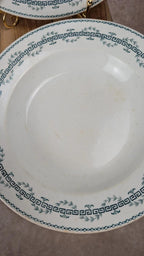 Lot de 4 assiettes creuses anciennes Gien – Terre de Fer modèle Austerlitz