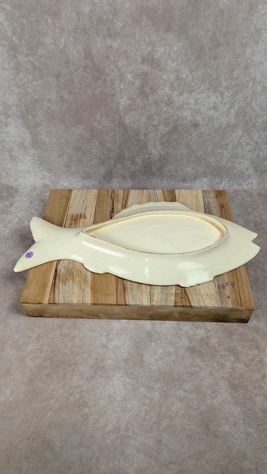 Plat poisson vintage Silda Paris doré