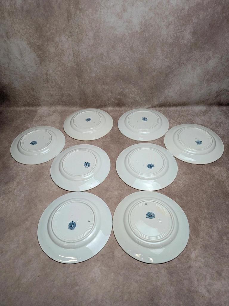 Lot de 8 assiettes à dessert Terre de Fer St Amand modèle Andrinople
