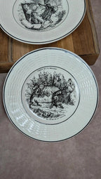 6 assiettes à dessert – Fables de La Fontaine Digoin Sarreguemines