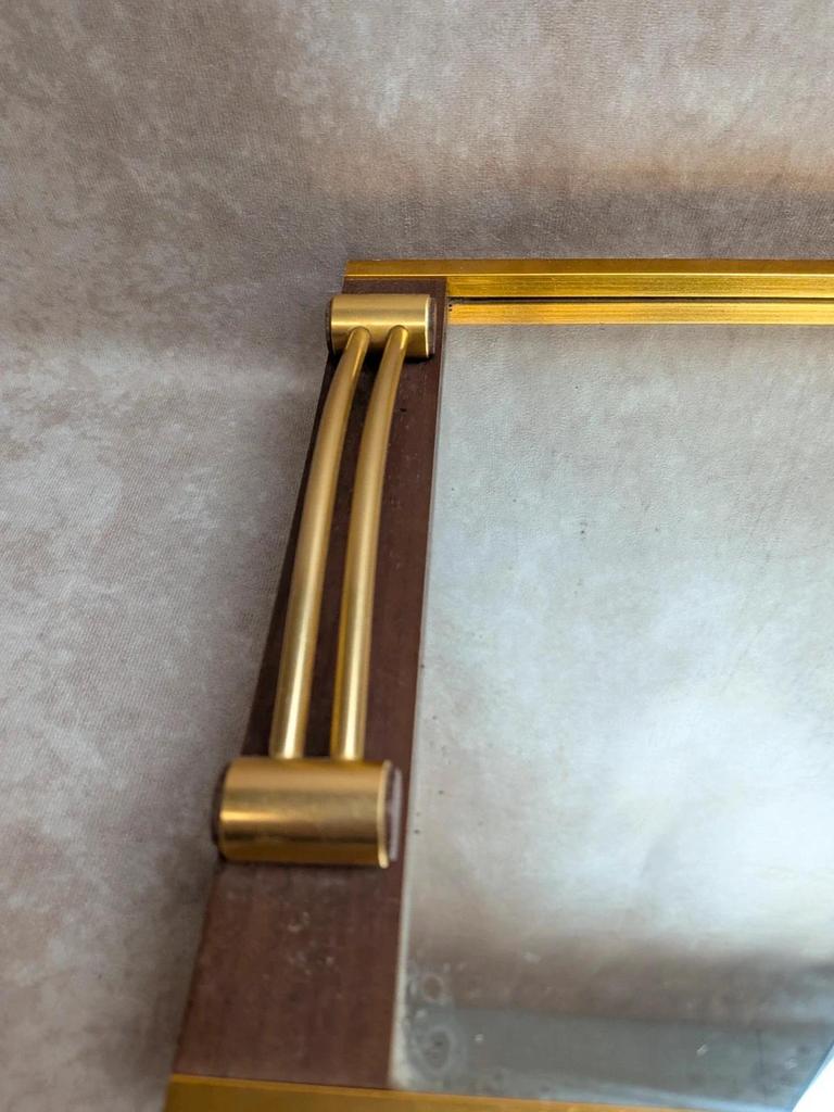 Plateau vintage Art Déco bois & métal doré