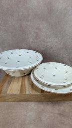 Ensemble dépareillé Digoin Sarreguemines –plats & saladier fleuri ancien